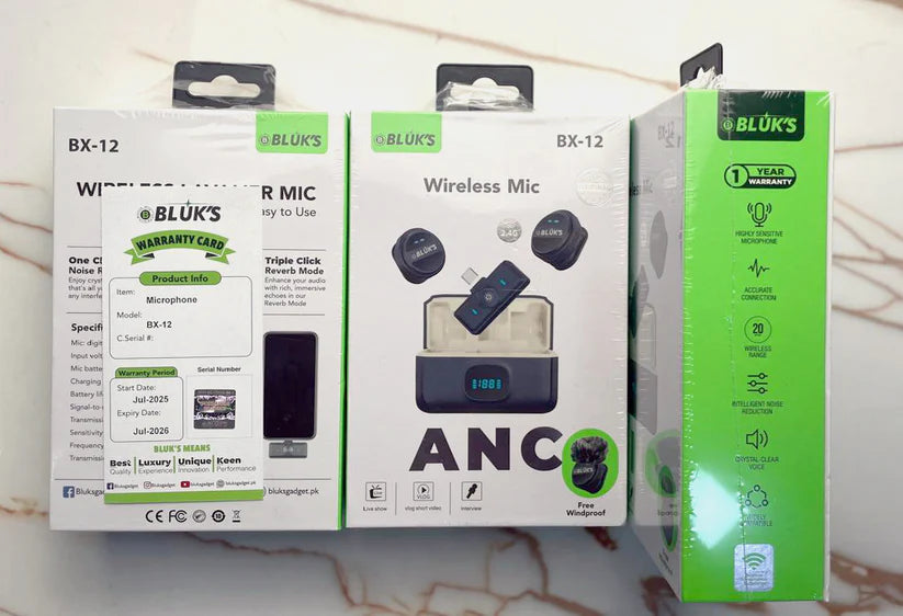 BLUX BX-12 Professional Wireless Bluetooth Microphone ANC