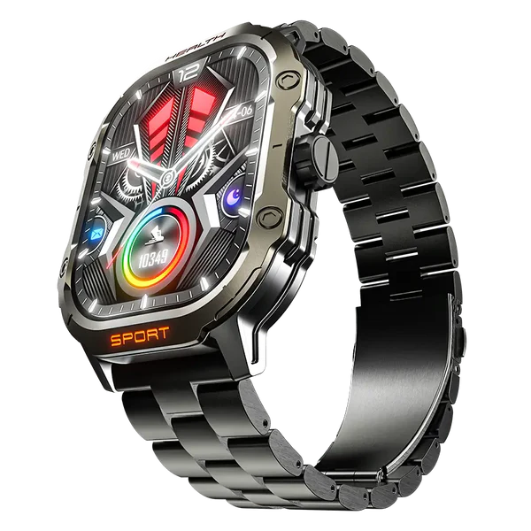 RONiN R-013 Rugged Smart Watch 2.01" AMOLED Display | Always-On Display | Bluetooth Calling | Heart Rate & SpO2 Monitoring | IP67