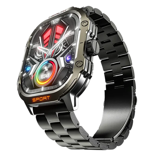 RONiN R-013 Rugged Smart Watch 2.01" AMOLED Display | Always-On Display | Bluetooth Calling | Heart Rate & SpO2 Monitoring | IP67