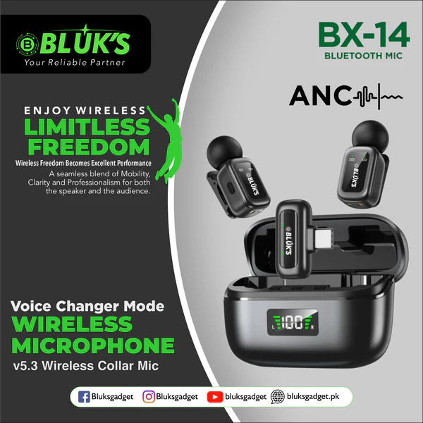 BLUX BX-14 Wireless Bluetooth Microphone ANC