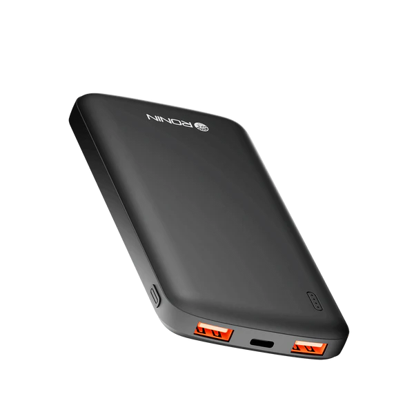 RONIN R-4010 Power Bank 10000mAh, 22.5W Fast Charging, Digital Display, USB & Type-C Output, Portable Fast Charger