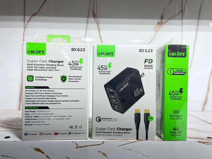 BLUX BX-623 Fast Charger – Compact USB Wall Charger
