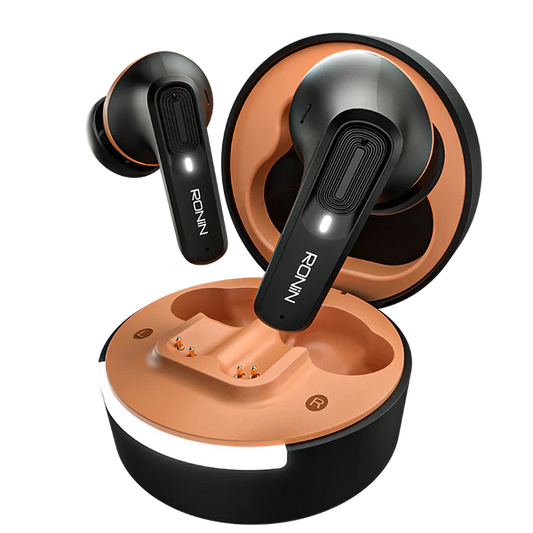 RONIN R-7100 Wireless Earbuds, Bluetooth Earphones, HD Stereo Sound, Touch Control, Built-in Mic, Type-C Charging, Portable Charging Case